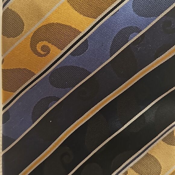 Boulevard Club Men Stripped Tie Yellow/ Navy Blue - Picture 10 of 16